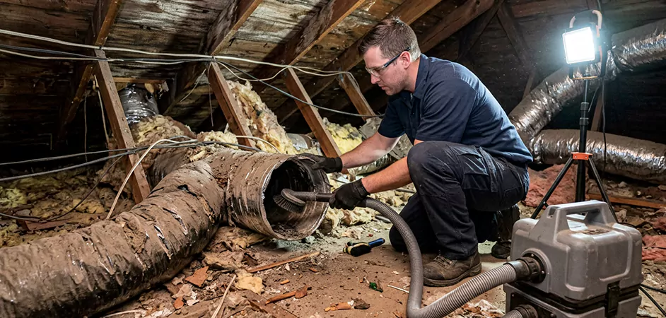 Storm-Damaged Attic Duct Cleaning in Salisbury