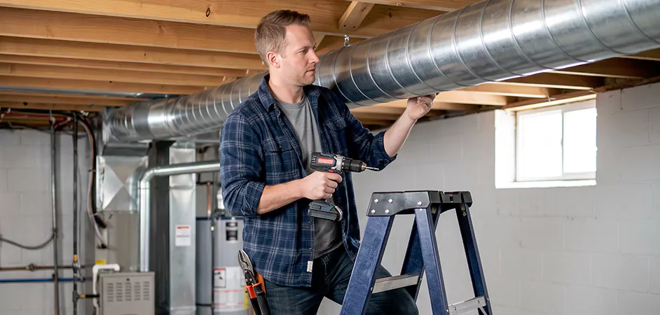 Exposed Spiral Ductwork in Salisbury